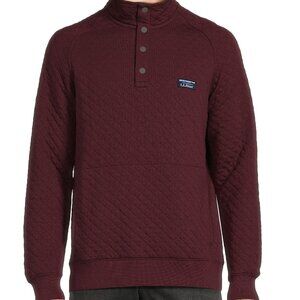 L.L. Bean Men's Maroon Quilted Crewneck Sweater